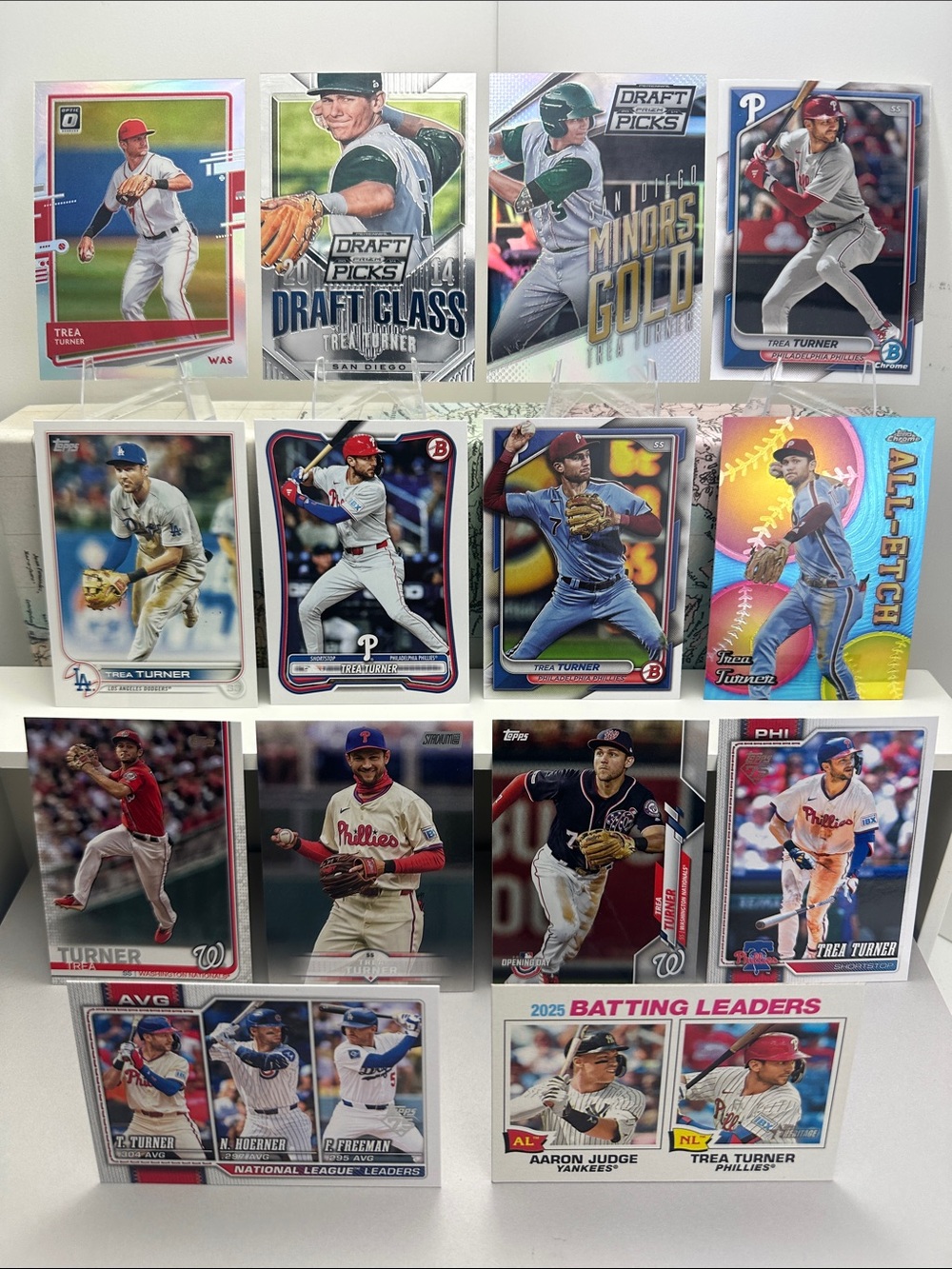 Trea Turner legacy lot of 14 w/ 2 Minor League Rookie cards